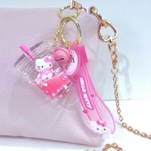 Hello Kitty Pink and Gold Bag Charm Keychain | New in Packaging